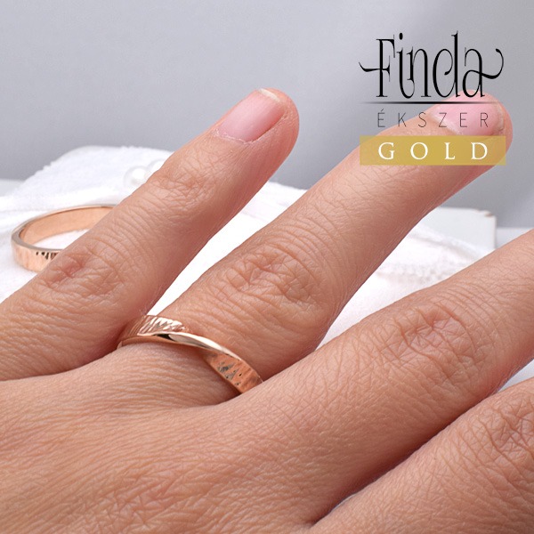Twist csavart Möbius szalag rose gold karikagyűrű