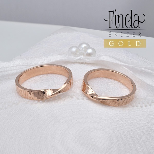 Twist csavart Möbius szalag rose gold karikagyűrű