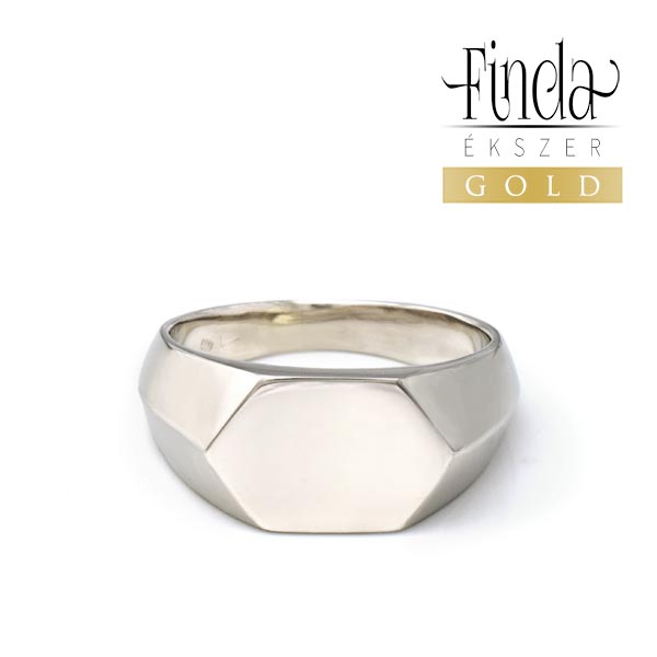 Hexa 14 k fehérarany férfi pecsétgyűrű