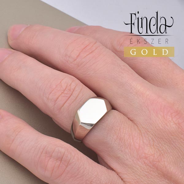 Hexa 14 k fehérarany pecsétgyűrű