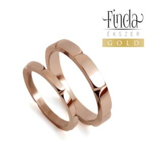Leaf rose gold - rozé arany jegygyűrű pár